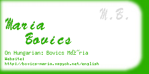 maria bovics business card